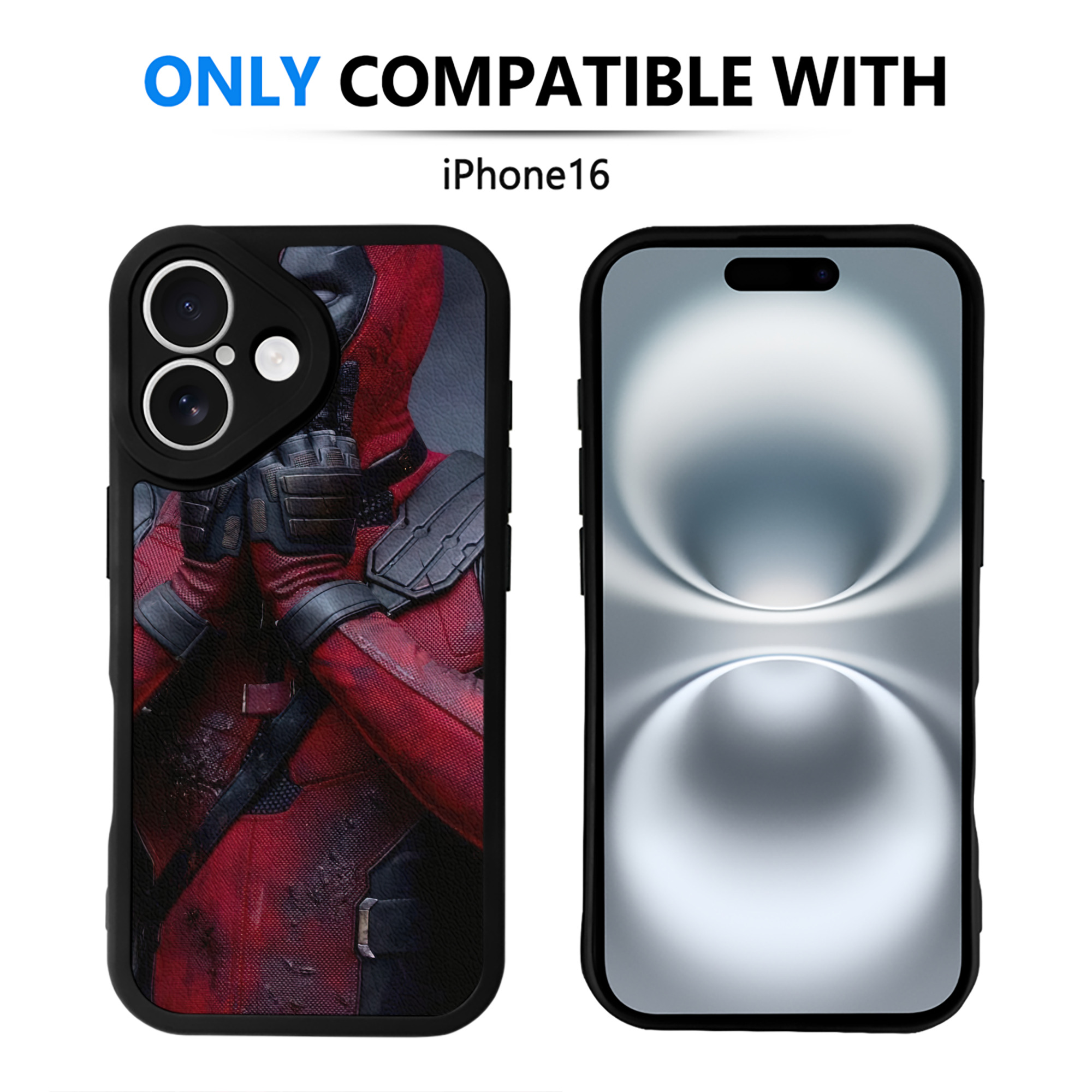 （画像用） Deadpool デッドプール 【iPhone 16シリーズ対応】シリコンスマホケース（レザー調） 材質：シリコン